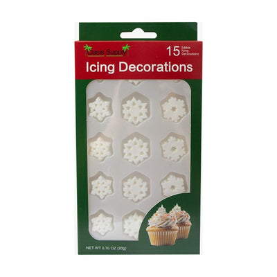 Christmas Edible Cake Decorations - Snowflake Assortment