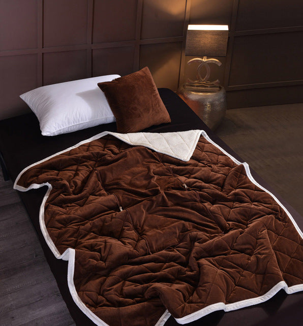 2 in 1 Flannel Cushion Blanket car sofa lumbar throw pillow air conditioning blanket foldable patchwork quilt blanket Bedding - Korvel