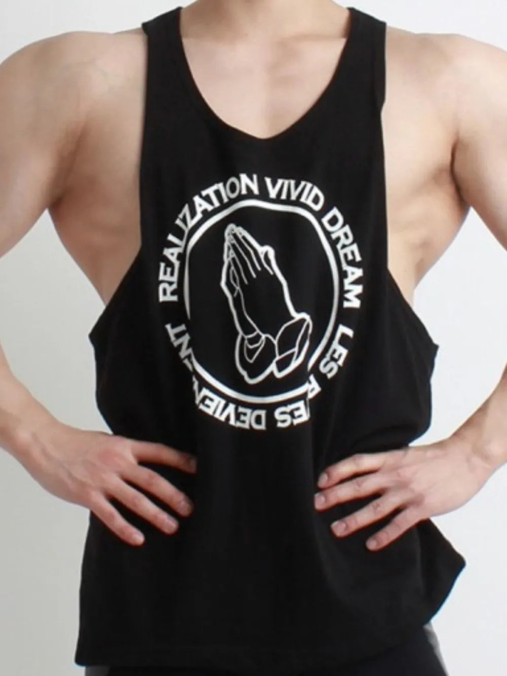 Men's Round Neck Graphic Tank Top
