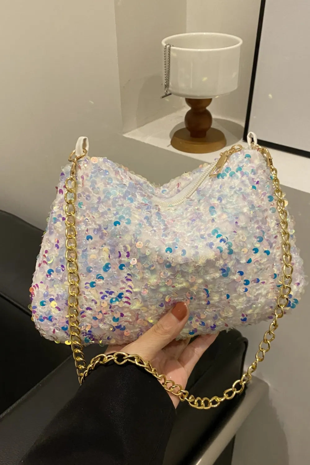 Sequin Removable Strap Shoulder Bag - Korvel