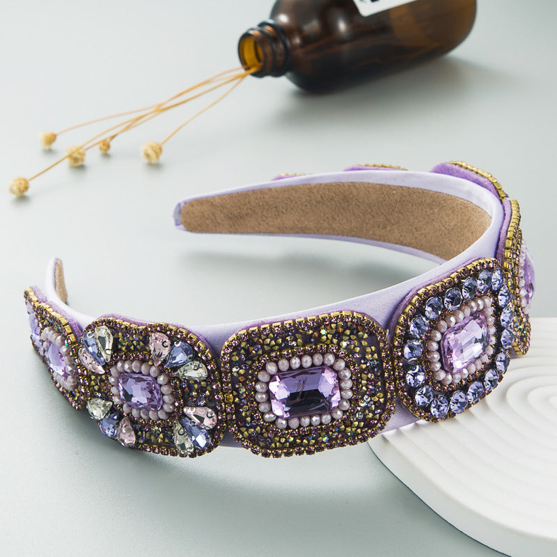 Hair Hoop Fashion New Bright Crystal Baroque Hair Band Hair Cave High Quality Small Fragrance Head Hoop Hair Accessories - Korvel