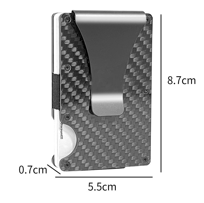 Men Card Holder Slim Carbon Fiber Credit Card Holder Metal Wallet Anti Scan Function Hold Card Coins Cash - Korvel
