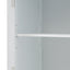 High bathroom storage cabinet with glass door, freestanding, two drawers and adjustable shelves, MDF board, painted white - Korvel