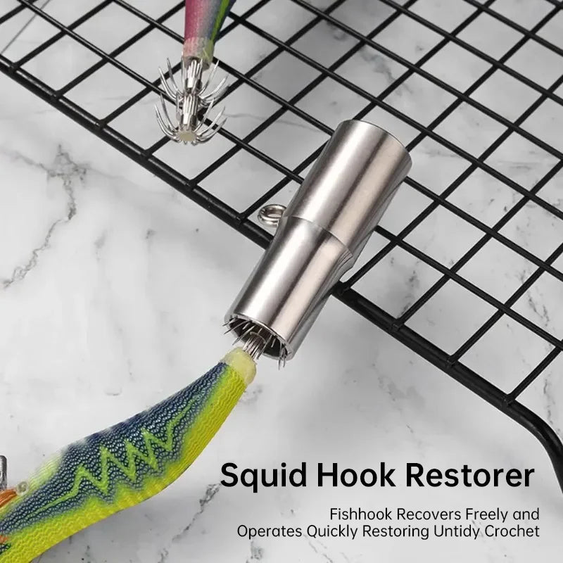 Premium Stainless Steel Squid Hook Corrector Tool
