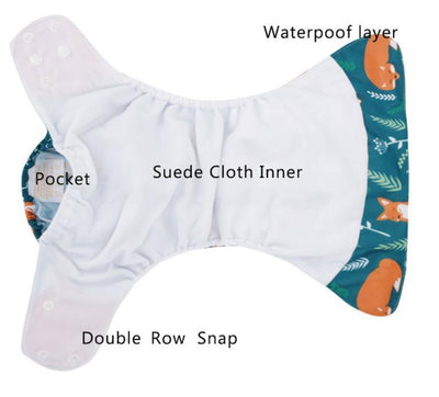 4PCS Eco-friendly Adjustable Cloth Diapers Set for Babies