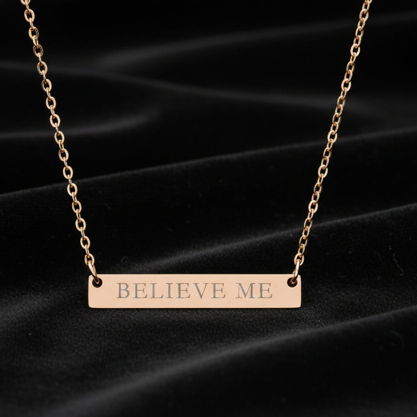Collar de barra BELIEVE ME – Joyería política minimalista