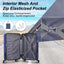 3 Piece Luggage with TSA Lock ABS, Durable Luggage Set, Spinner Wheels Cross Stripe Luggage Sets 20in/24in /28in Light Blue - Korvel