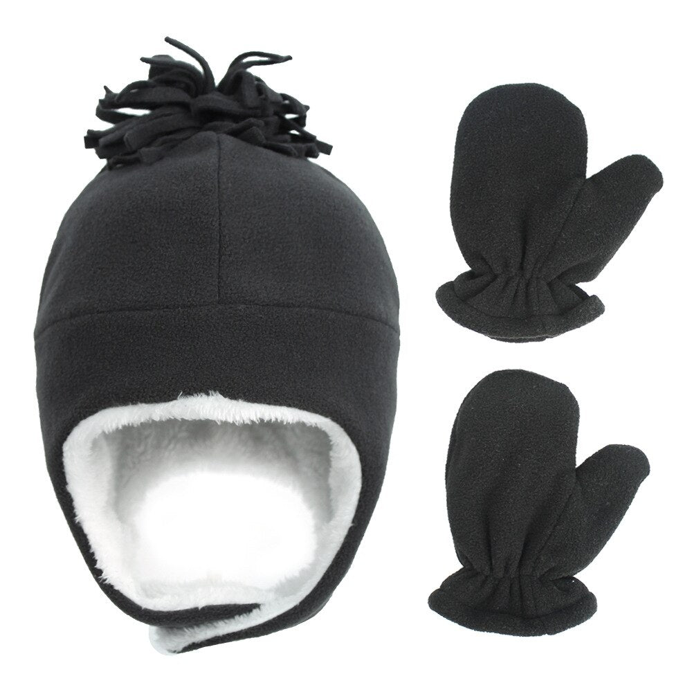 Ensemble de bonnet et gants adorable pour bébé garçon avec oreilles