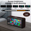 LED Wood-Grain Alarm Clock with RGB Color Display