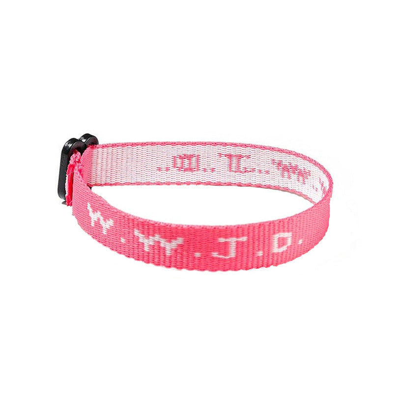 Alphabet Jacquard Printed Wrist Strap Bracelet Strap Unisex WWJD Bracelet Adjustable Bracelet - Korvel