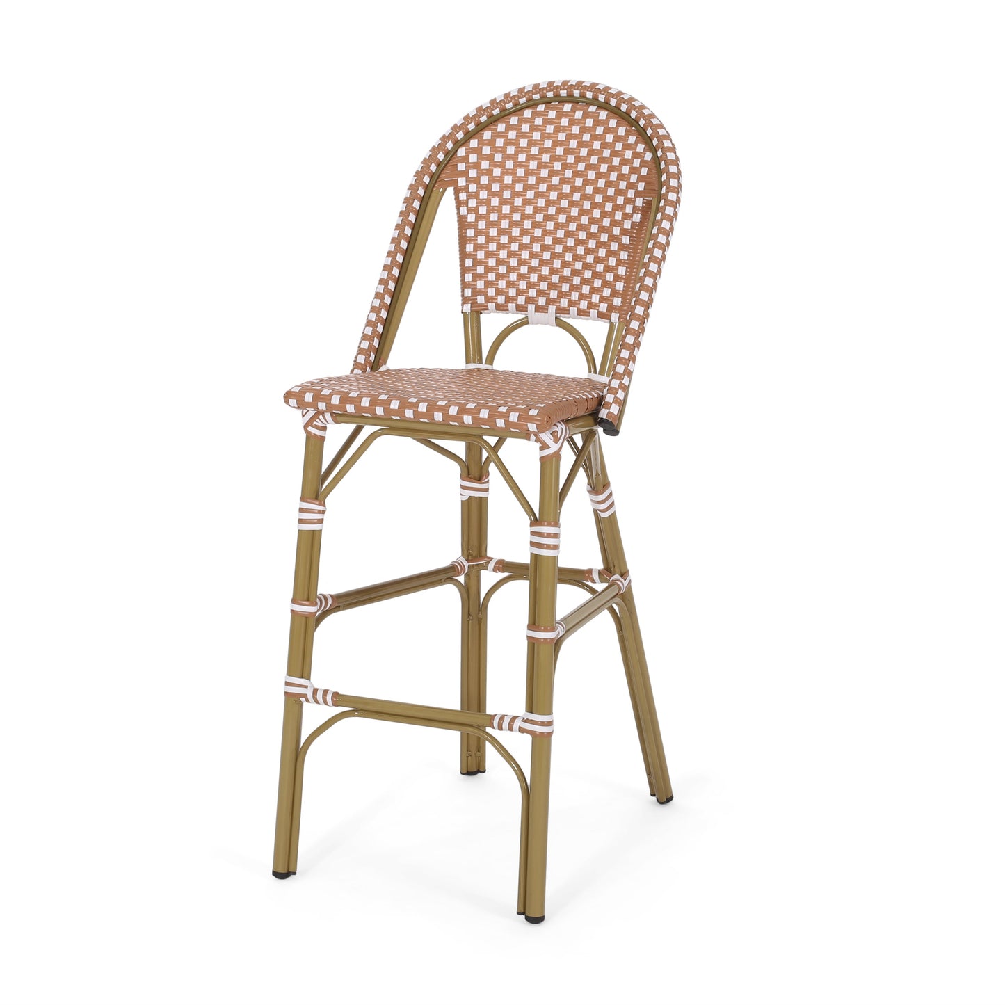 Wicker Bar Stool with Aluminum Frame - Set of 2