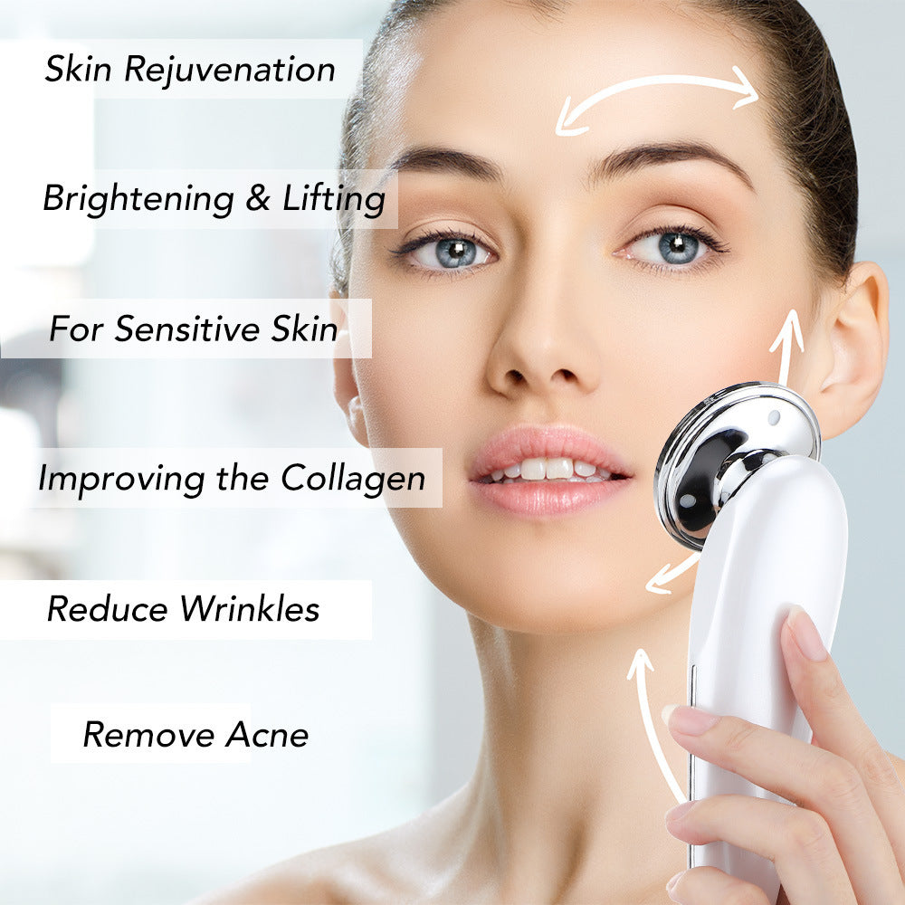 7-in-1 EMS Micro-Current Color Light Vibration LED Beauty Cleansing Import Instrument Face Lift Essence Import Instrument - Korvel