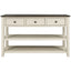 Table Console Rétro avec Étagères Ouvertes - Espresso et Beige