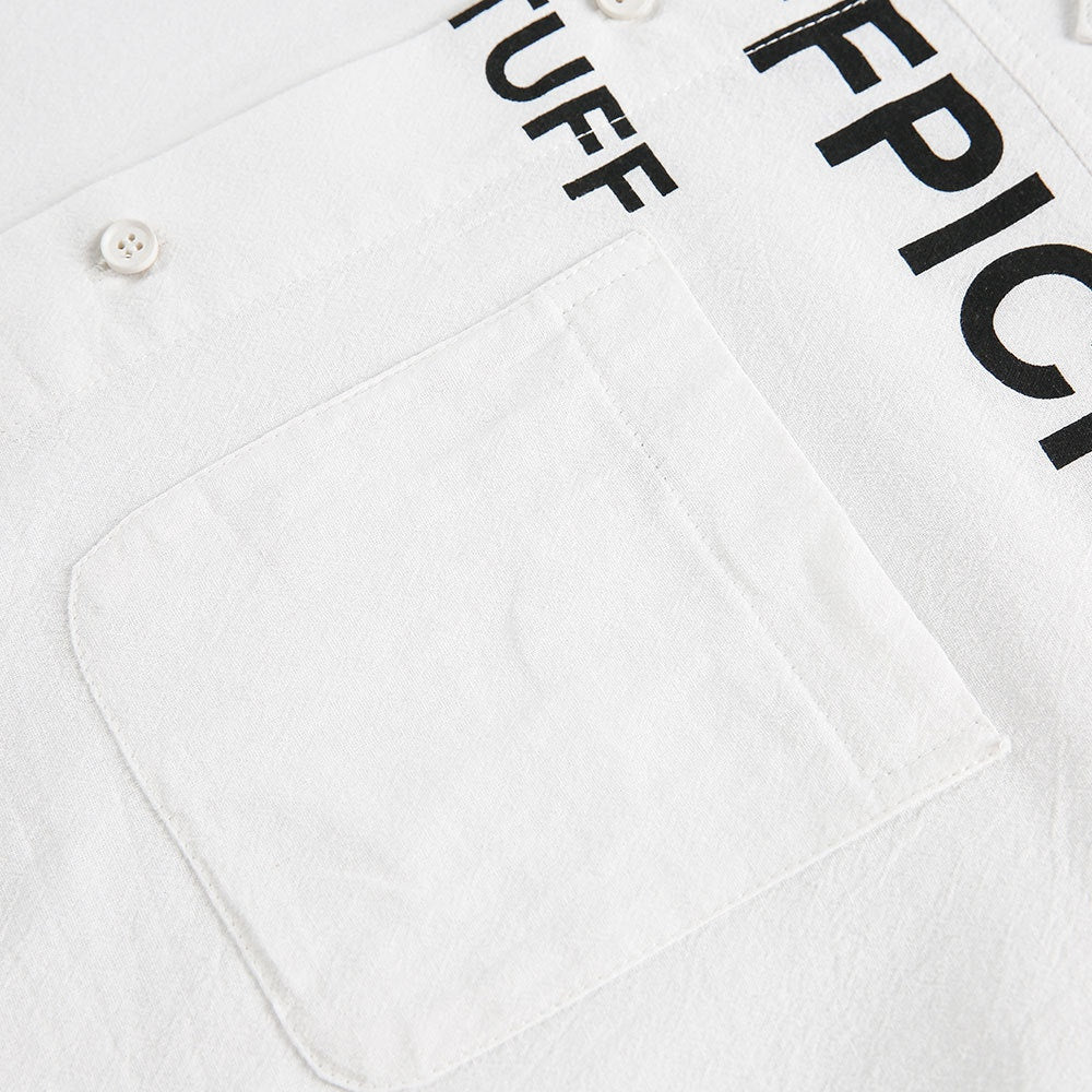 Chemise décontractée à manches courtes avec imprimé alphabet pour homme