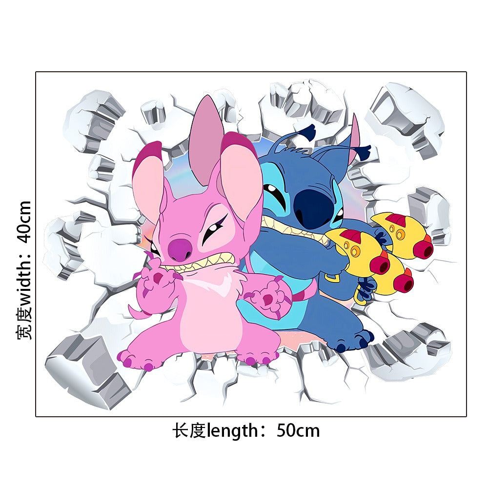 StarCraft Baby Stitch Wall Sticker Self Adhesive Picture Back Adhesive Cartoon Sticker Bedroom Dormitory Bedhead Wall Wallpaper - Korvel