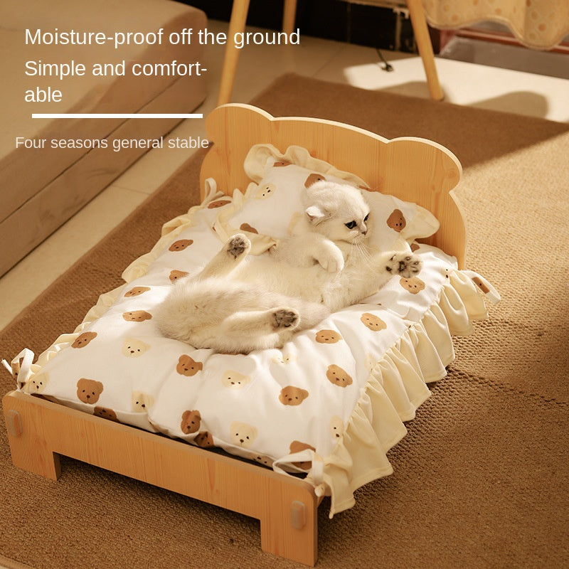 Cama de Madera Premium para Gatos - Nido Acogedor para Tu Amigo Felino