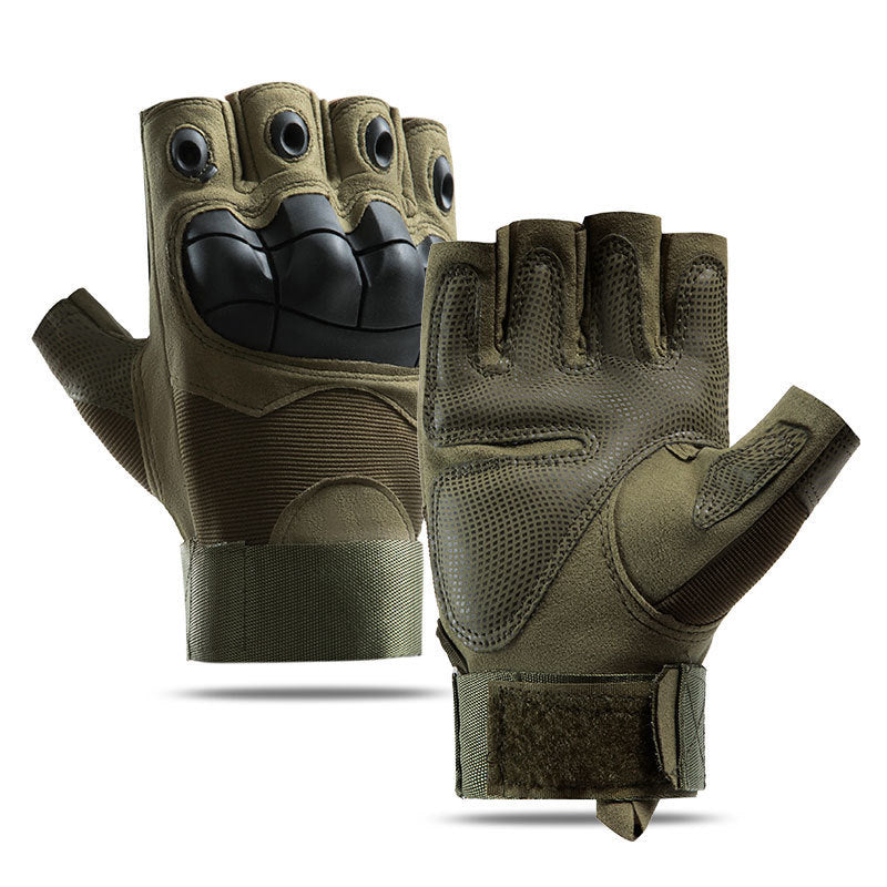 Tactical half-finger gloves men's soft shell protective microfiber special forces military fans sports cycling outdoor - Korvel
