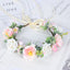 Simulated Rose Blossoms Adjustable Headwear Wreath Bridal Fairy Princess Birthday Performance Headwear - Korvel