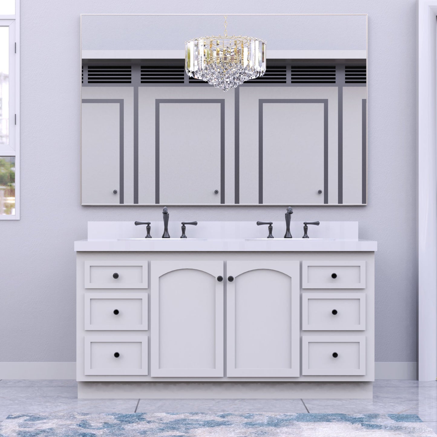 60"x36" Oversized Modern Rectangle Bathroom Mirror