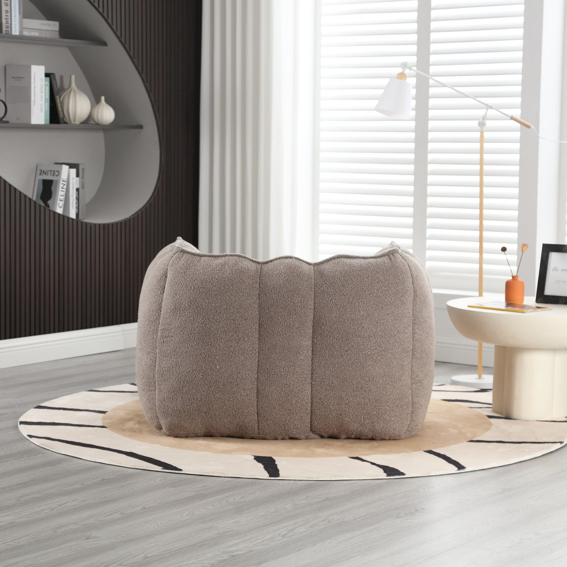 Soft Bean Bag Chair with High Resilient Foam(Chips)for living room and bedroom,Comfortable Square Lazy Sofa with Footstool - Korvel