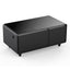 Modern Smart Coffee Table with Built-in Fridge, Bluetooth Speaker, Wireless Charging, Touch Control Panel, USB Interface Black - Korvel