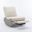 Modern rocking chair recliner, comfortable cushioned recliner with footstool, gray - Korvel
