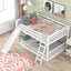 Full over Full Bunk Bed with Convertible Slide and Ladder  White - Korvel