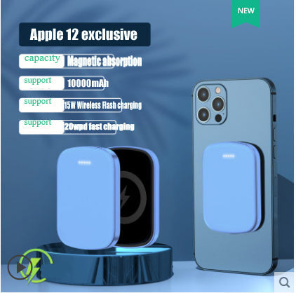 MagSafe magnetic absorption wireless power bank 20000 Ma portable apple 12promax Huawei millet back clip - Korvel