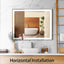 48x24 inch LED bathroom makeup mirror wall mounted adjustable light anti fog touch switch with memory intelligent large bathroom - Korvel