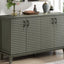 Buffet de rangement TREXM gris antique à 4 portes avec étagères réglables