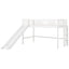Twin Size Low Loft Bed with Ladder and Slide White - Korvel