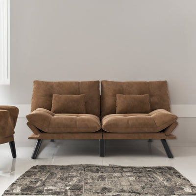 Brown Convertible Folding Modern Sofa Bed