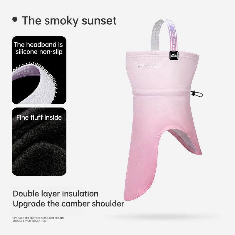 Winter skiing face mask men and women outdoor riding hanging ear mask headscarf windproof cold plus cashmere warm neck guard - Korvel