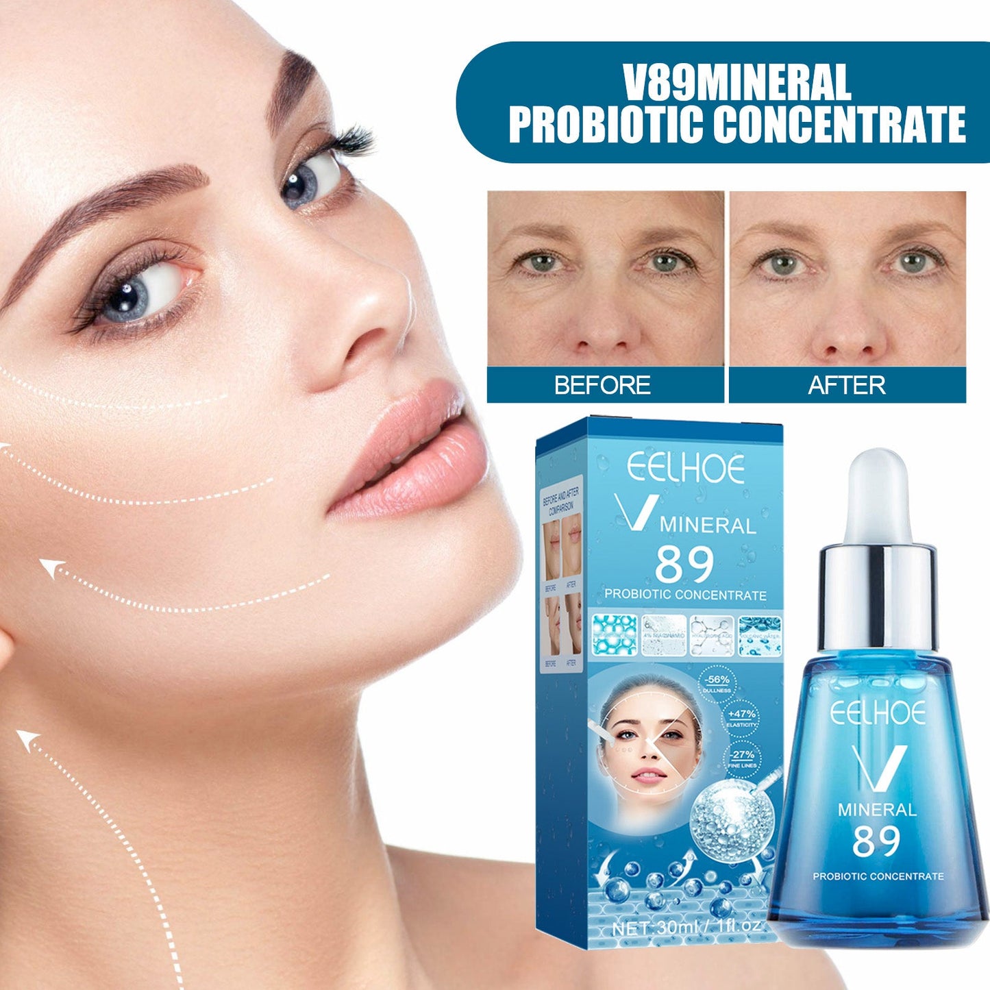 V89 Probiotic Serum Gently Nourishes Facial Skin Hydrating Skin Care Serum - Korvel