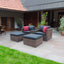 5 Pieces Outdoor Patio Garden Brown Wicker Sectional Conversation Sofa Set - Korvel