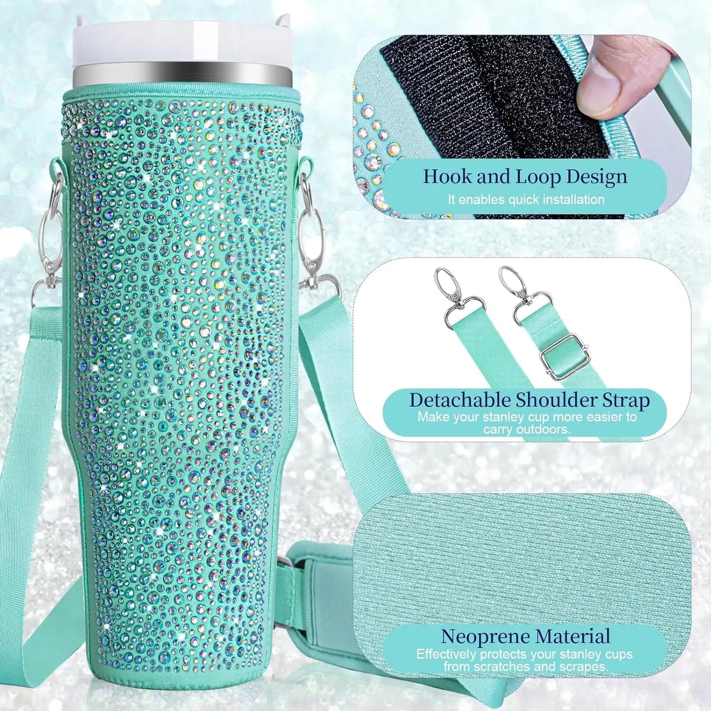 Diamond Mug Sleeves For  Portable Water Kettle Carrier Holder Bag With Straps Outdoor Drinkware Accessory - Korvel