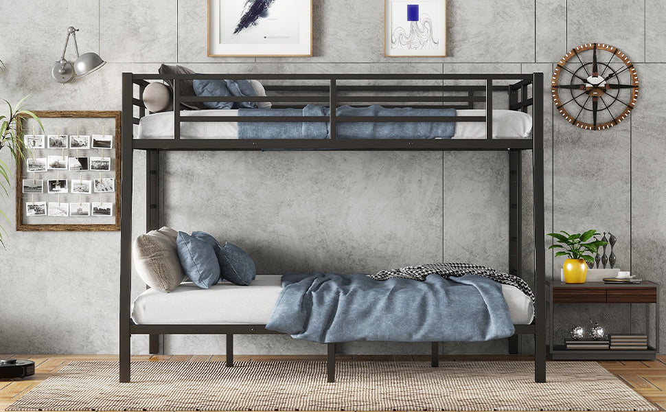 Metal Full XL over Queen Bunk Bed - Space-Saving Design