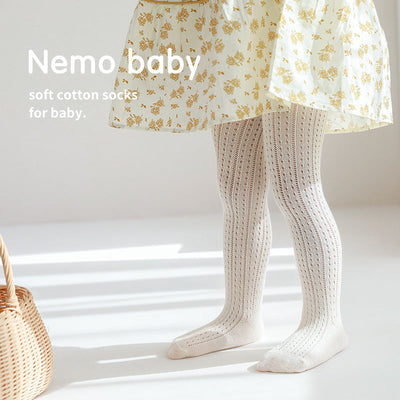 Spring And Summer Baby Girl Leggings Combed Cotton Boneless One-Piece Socks Mesh Outer Wear Cute Thin Children's Pantyhose - Korvel