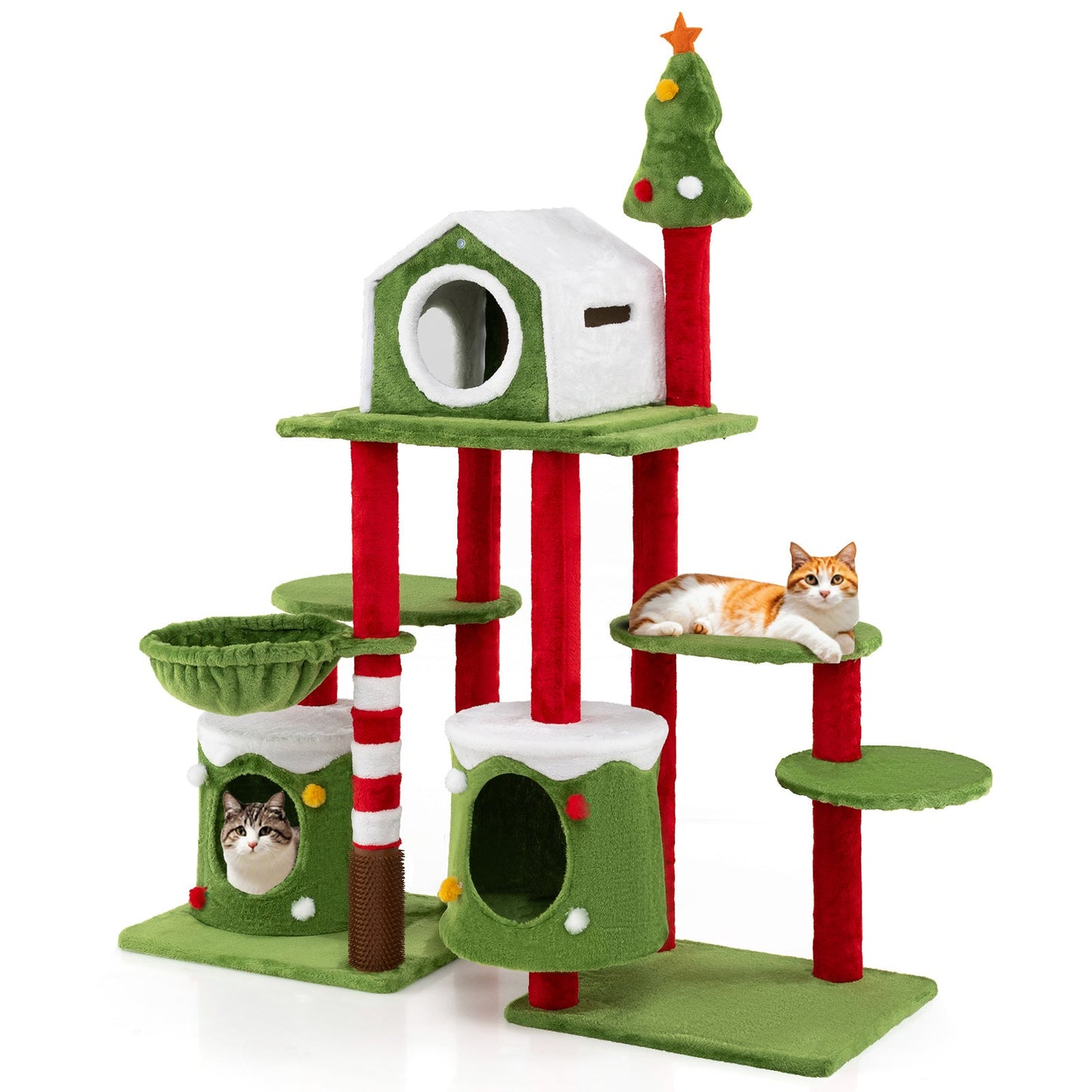 Arbre à chat multi-niveaux de 58 pouces de hauteur avec condos