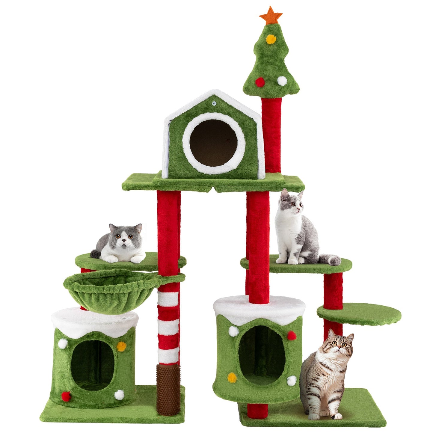 Arbre à chat multi-niveaux de 58 pouces de hauteur avec condos