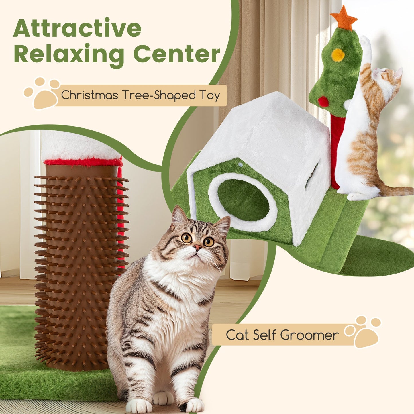 Arbre à chat multi-niveaux de 58 pouces de hauteur avec condos