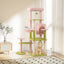 Arbre à chat floral de 58 pouces - Tour multi-niveaux premium en rose