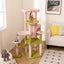 Arbre à chat floral de 58 pouces - Tour multi-niveaux premium en rose