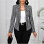 Blazer Houndstooth Automne Hiver Cardigan Long Manches