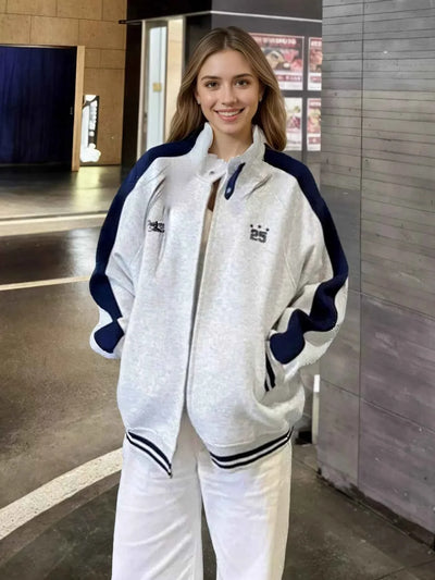 Premium Zip Up Color Block Jacket