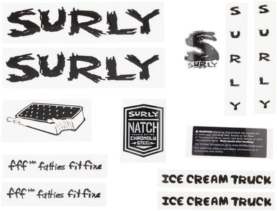 Conjunto de Calcomanías para el Marco Surly Ice Cream Truck - Negro