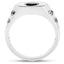 1.53 Carat Genuine Black Diamond Sterling Silver Engagement Ring
