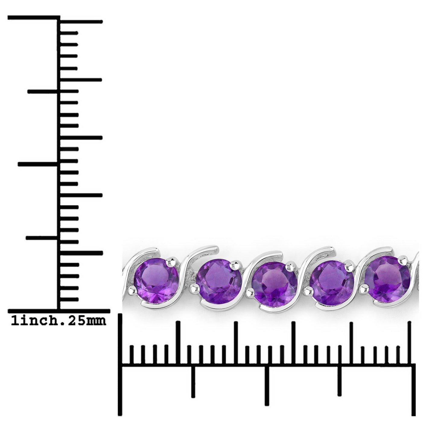 Bracelet en argent sterling avec améthyste véritable de 2,64 carats
