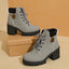 Chunky Heel Plus Size Martin Boots - Fashionable All-Match Style