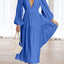 Elegant Lightweight Deep V-Neck Balloon Sleeve Maxi Dress